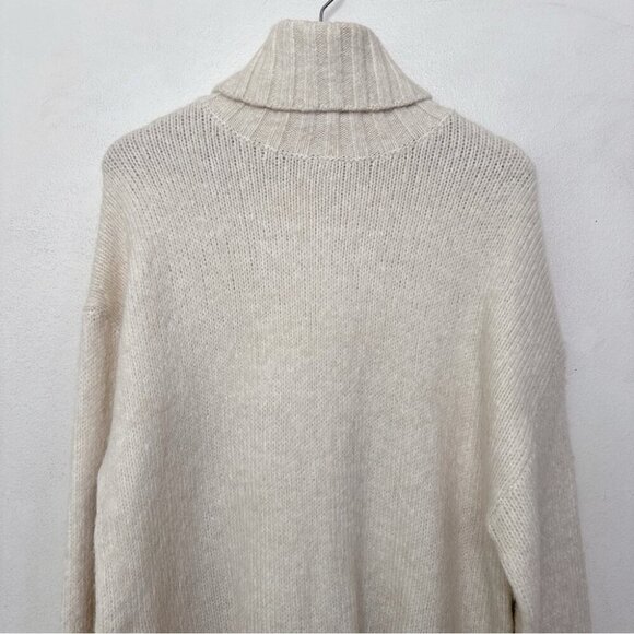 H&M Womens Medium Alpaca Turtle Neck Oversized Ivory Sweater - Picture 2 of 12